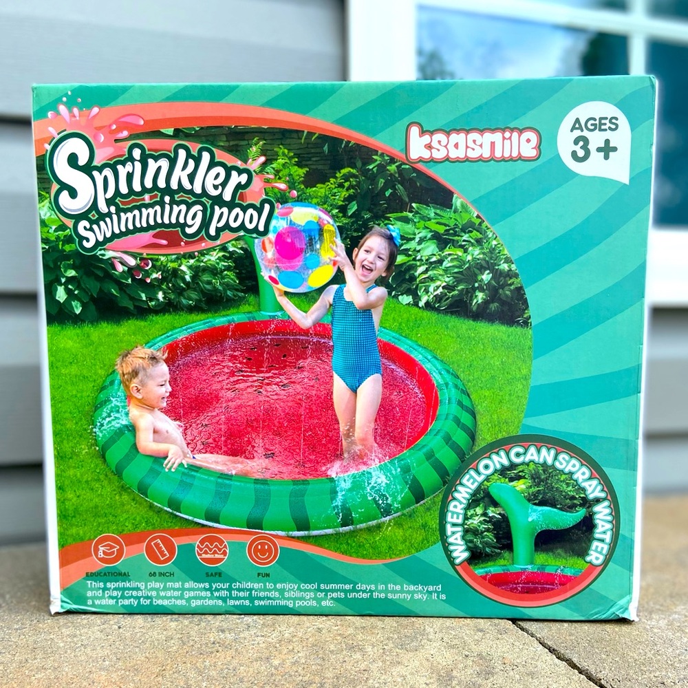 New/Unopened Watermelon Sprinkler Kiddie Pool